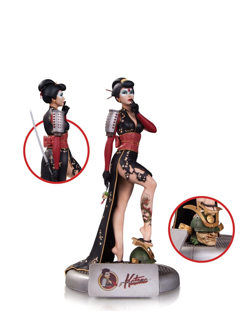 dc comics bombshells katana statue